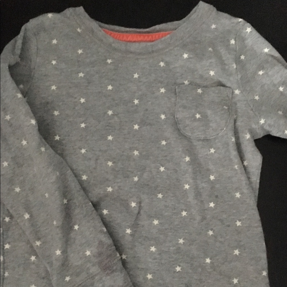 Mini Boden girls star print LS pocket shirt